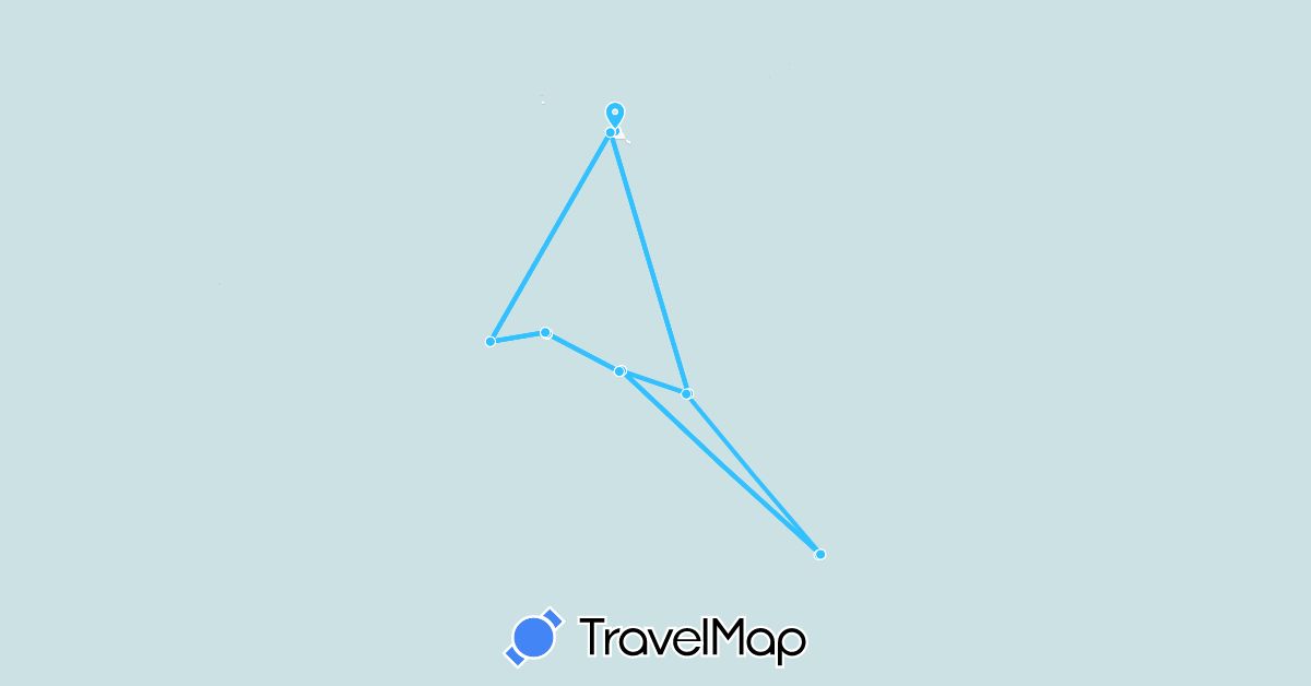 TravelMap itinerary: driving, boat in French Polynesia (Oceania)